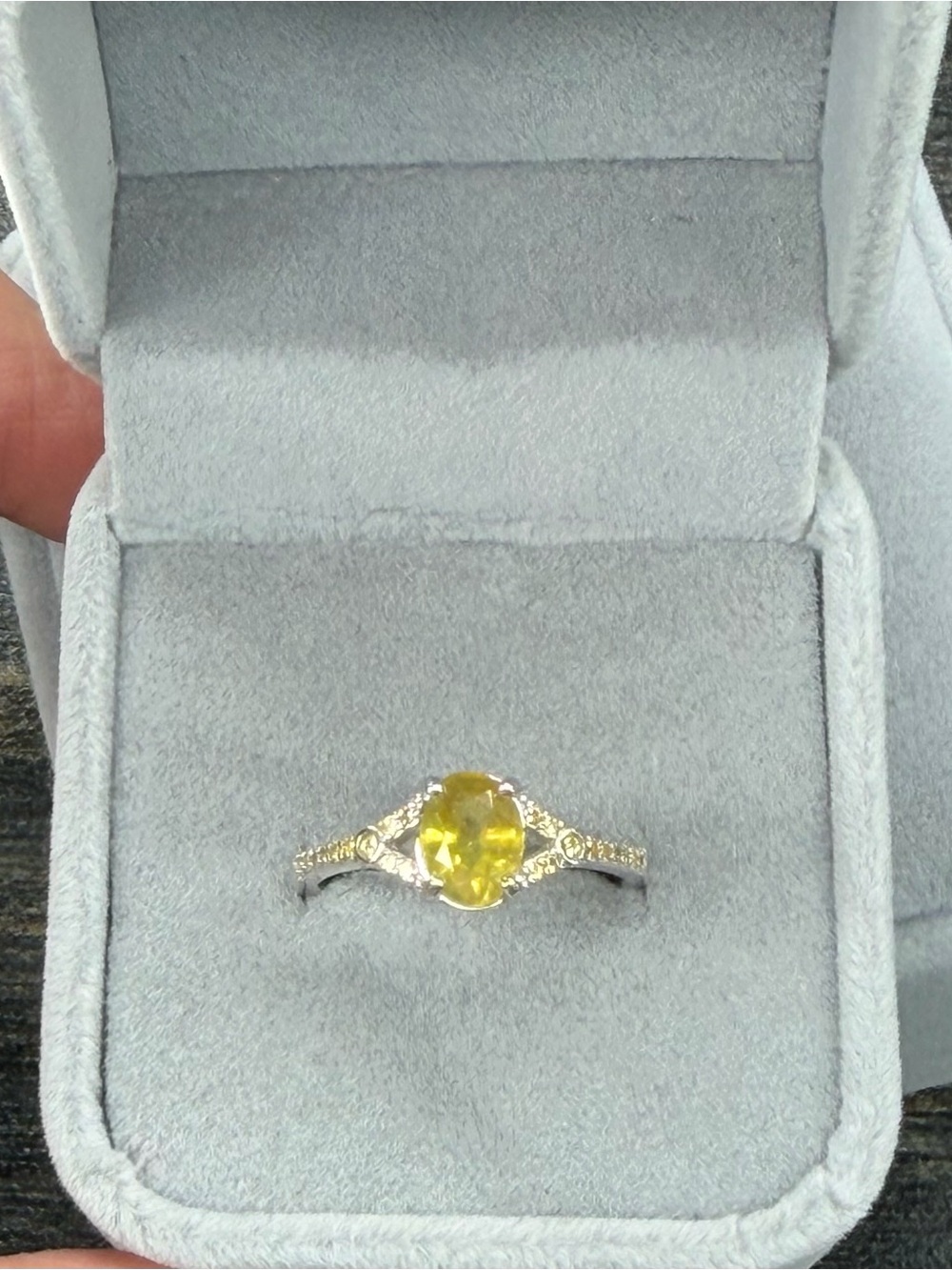Stunning Natural 2CT Yellow Sapphire 925 Sterling Silver w/ 14K Gold Ring Sz 8 - Picture 9 of 14